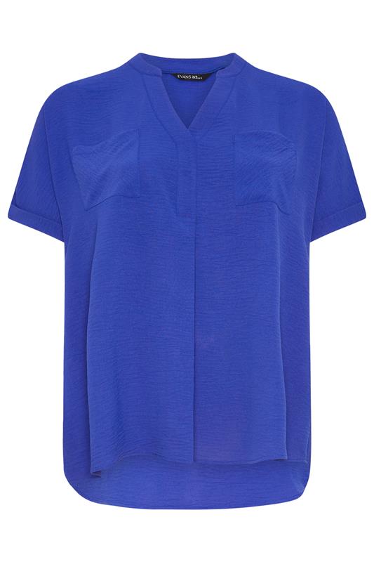 EVANS Plus Size Blue Short Sleeve Utility Blouse | Evans  5