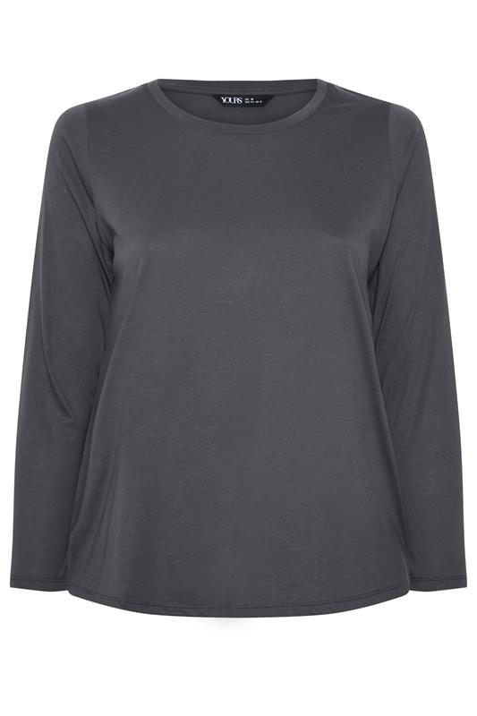 YOURS Plus Size Grey Long Sleeve Core T-Shirt | Yours Clothing 5