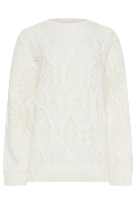 LTS Tall Women's Ivory White Cable Knit Jumper | Long Tall Sally 5