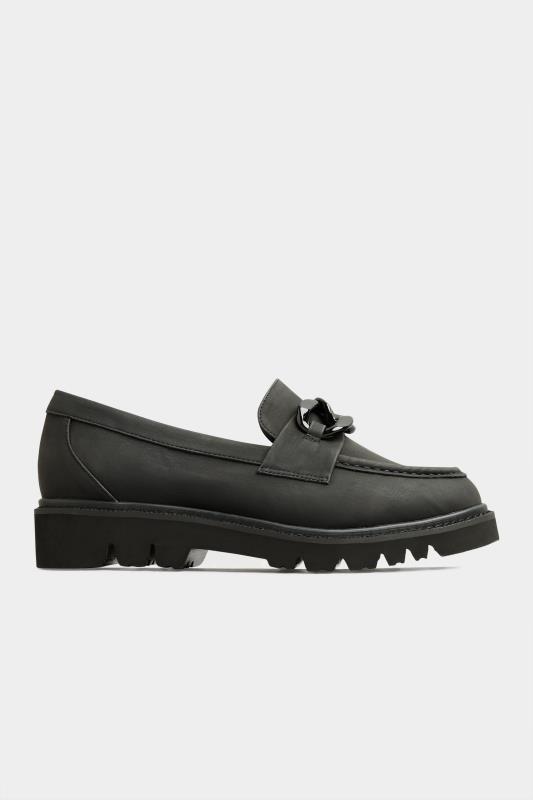 LIMITED COLLECTION Black Chunky Chain Loafers In Extra Wide EEE Fit 3
