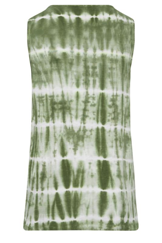 YOURS Plus Size Green Tie Dye Crochet Trim Vest Top | Yours Clothing 7
