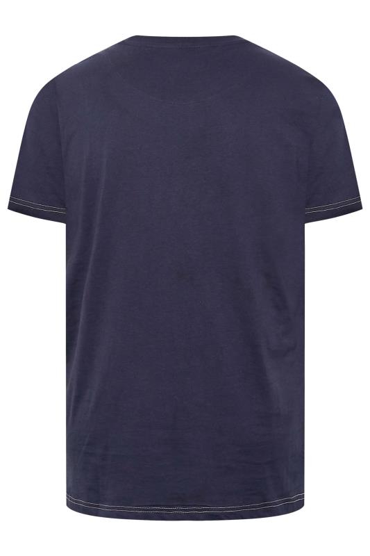 KAM Big & Tall Navy Blue Santa Biker Print T-Shirt 2
