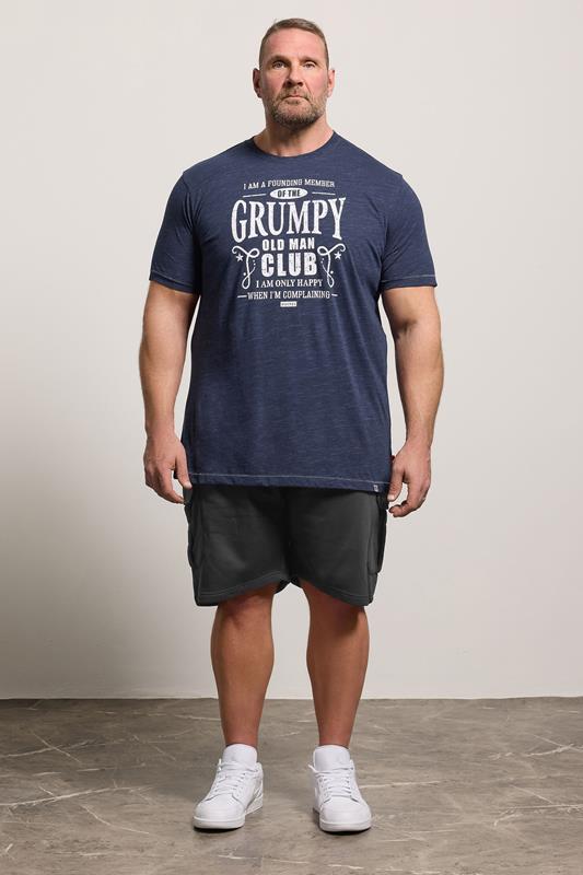 D555 Big & Tall Black Elastic Waist Cargo Shorts | BadRhino 1