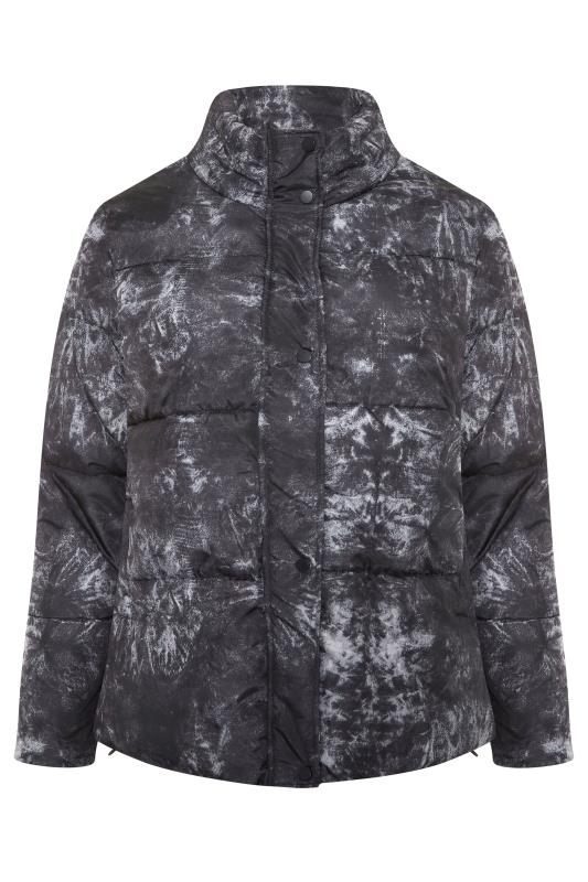 Plus Size Charcoal Grey Acid Wash Puffer Coat | Yours Clothing 5