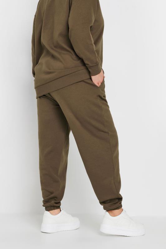 YOURS Plus Size Mocha Brown Cuffed Hem Joggers | Yours Clothing 3