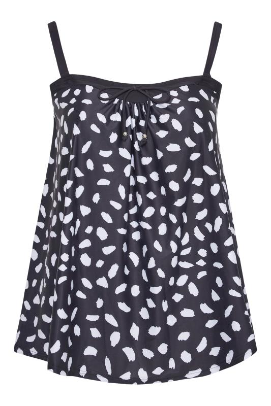 Plus Size Black Dalmatian Print Tankini Top | Yours Clothing 8