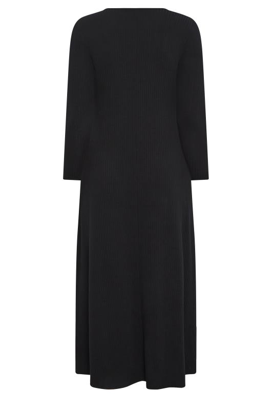 YOURS Curve Plus Size Black Ribbed Maxi Swing Dress | Yours Clothing  7