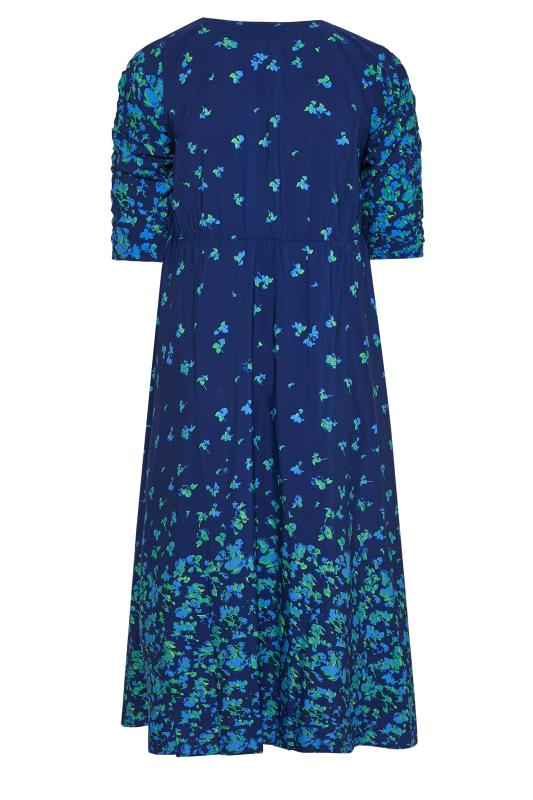 LIMITED COLLECTION Plus Size Blue Floral Tea Dress | Yours Clothing 7