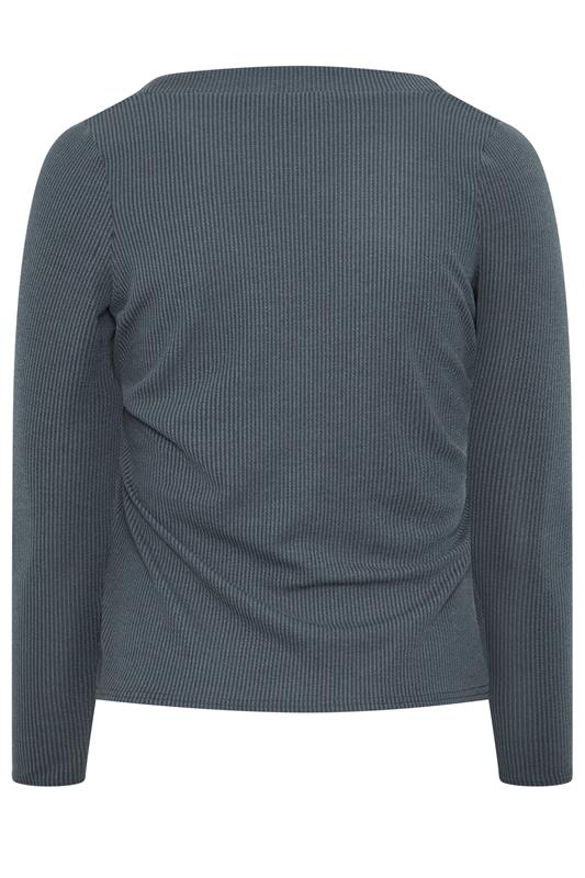 LIMITED COLLECTION Plus Size Grey Ribbed Button Cardigan | Yours Clothing 6