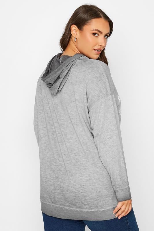 Curve Plus-Size Grey 'New York' Slogan Hoodie | Yours Clothing 3