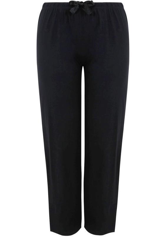 Plus Size Black Basic Cotton Pyjama Bottoms | Yours Clothing 3