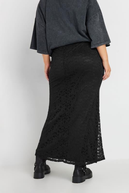 YOURS Plus Size Black Lace Maxi Skirt Yours Clothing