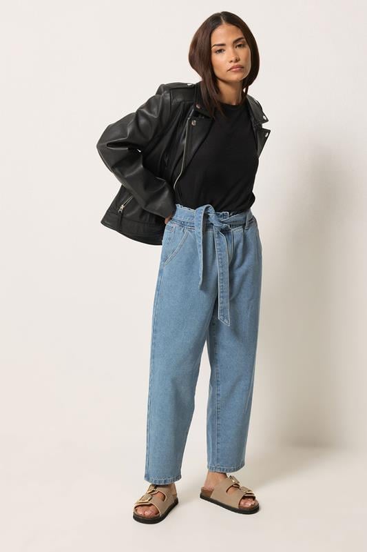 PixieGirl Petite Blue Belted Barrel Jeans
