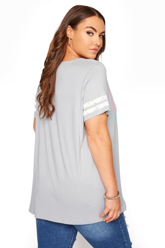 Grey Short Sleeve 'California' Slogan Print T-Shirt_C.jpg