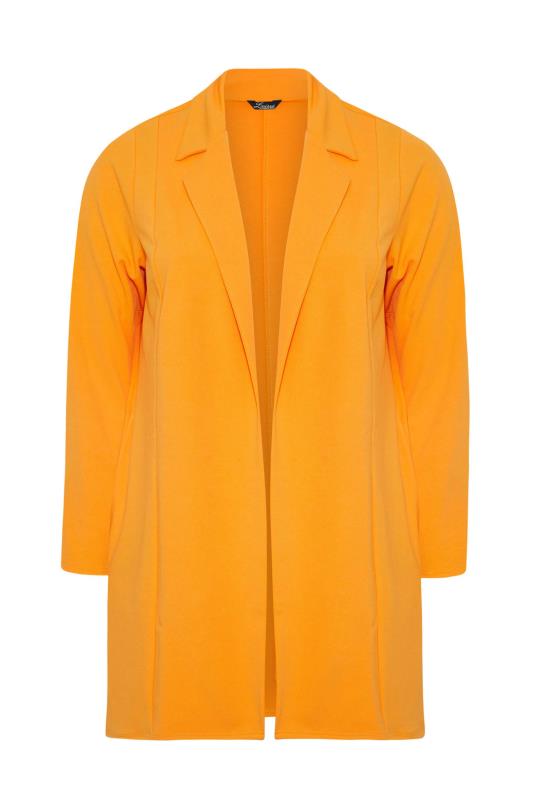 LIMITED COLLECTION Curve Plus Size Neon Orange Scuba Blazer | Yours Clothing  6