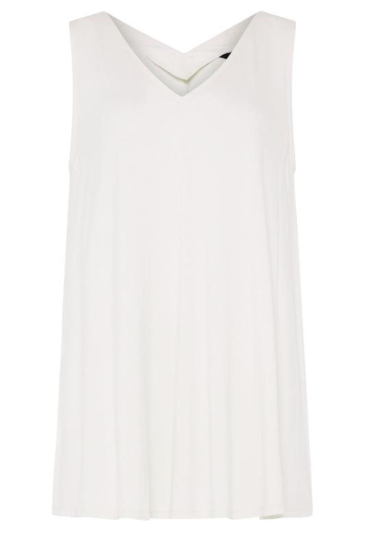YOURS Plus Size Ivory White Swing Vest Top | Yours Clothing 5