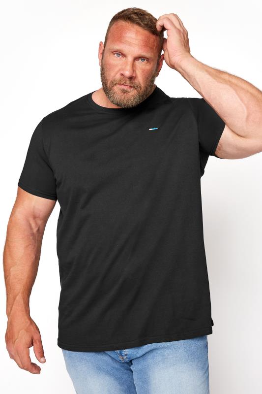 BadRhino Big & Tall Black Plain T-Shirt 1
