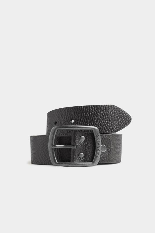  Grande Taille BadRhino Black Leather Belt