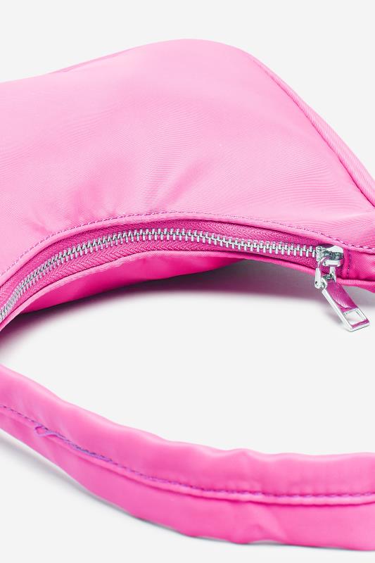Bright Pink Fabric Shoulder Bag | Yours Clothing 4