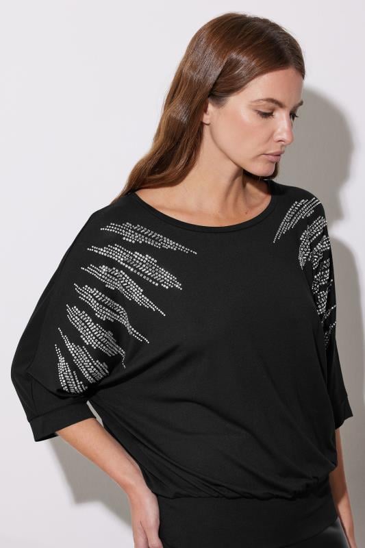 STAR Black Diamante Sleeve Top | STAR x JM 2