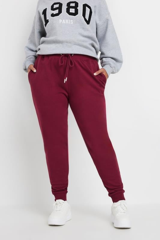  Tallas Grandes YOURS Curve Red Elasticated Cuffed Joggers