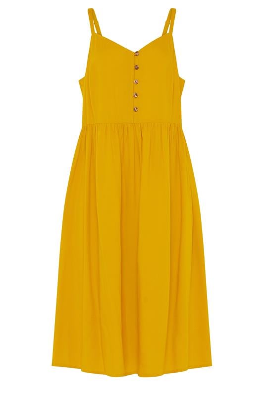 YOURS Plus Size Yellow Strappy Midi Sundress | Yours Clothing 5