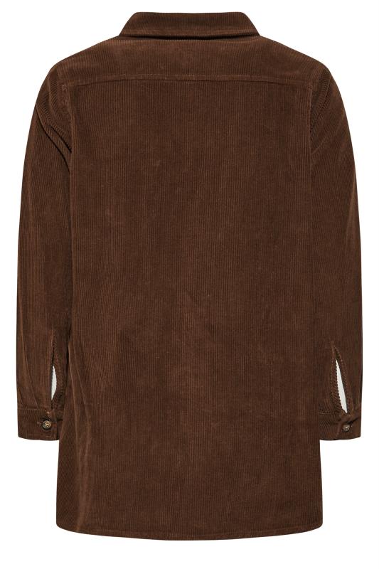 LIMITED COLLECTION Plus Size Chocolate Brown Corduroy Shacket | Yours Clothing 7