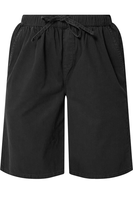 YOURS Plus Size Black Denim Jorts | Yours Clothing 5