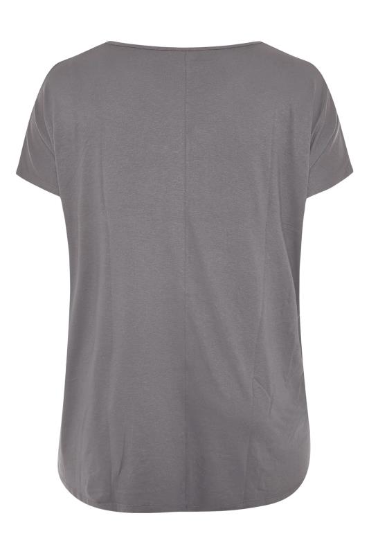 Curve Grey Dipped Hem Short Sleeved T-Shirt 6