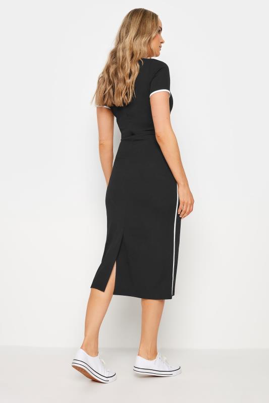LTS Tall Women's Black Contrast Stripe Detail Midi Dress | Long Tall Sally 3