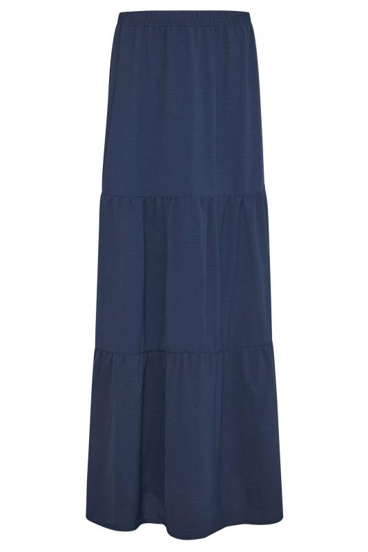 LTS Tall Navy Blue Tiered Crepe Maxi Skirt 4