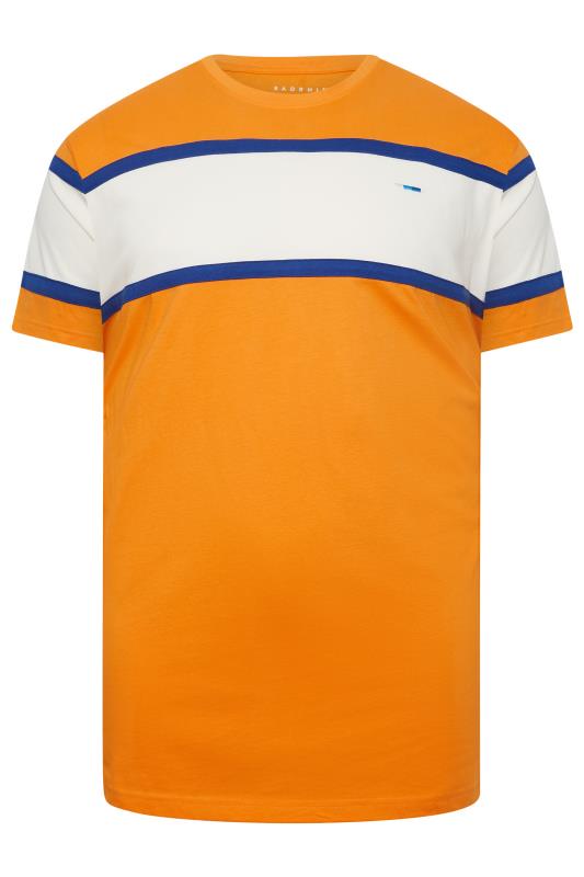 BadRhino Big & Tall Orange Stripe Panel T-Shirt | BadRhino 3