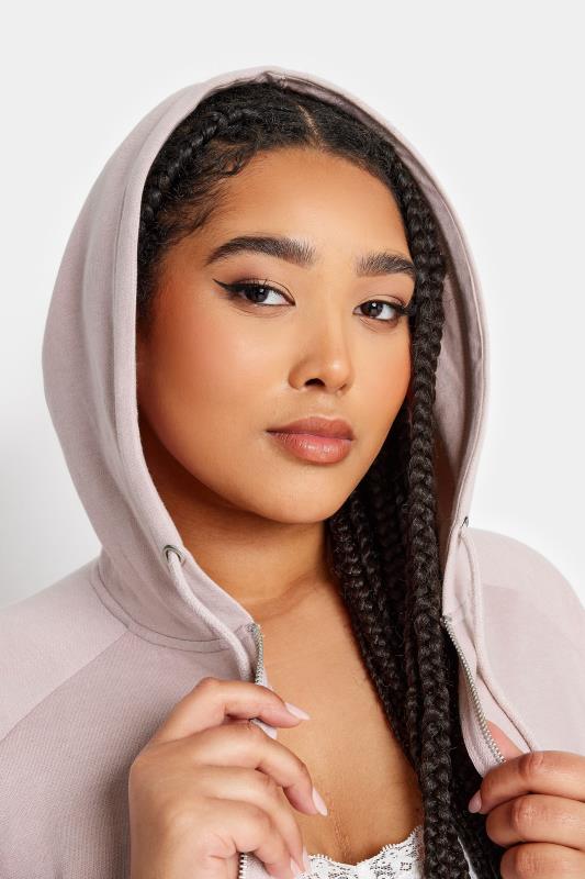 YOURS Plus Size Dusty Pink Zip Through Hoodie | Yours Clothing 5