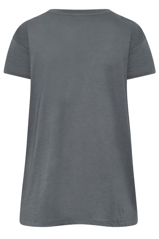 YOURS Plus Size Grey 'Los Angeles' Slogan T-Shirt | Yours Clothing 7