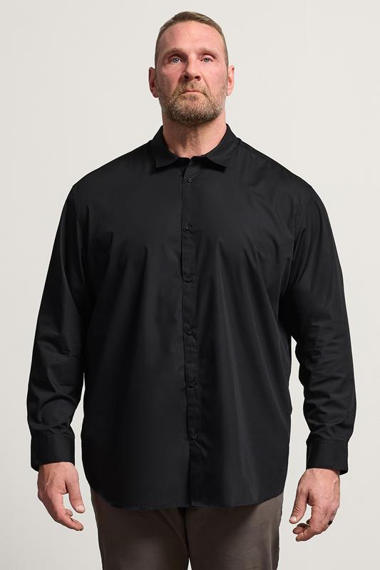  JACK & JONES Big & Tall Chemise noire à manches longues
