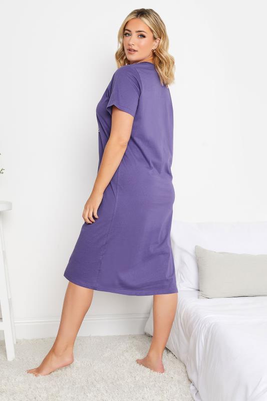 YOURS Plus Size Curve Purple 'Dream Time' Nightdress | Yours Clothing 3