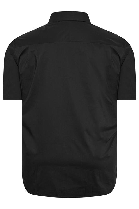 D555 Big & Tall Black Short Sleeve Non Iron Stretch Shirt | BadRhino 4