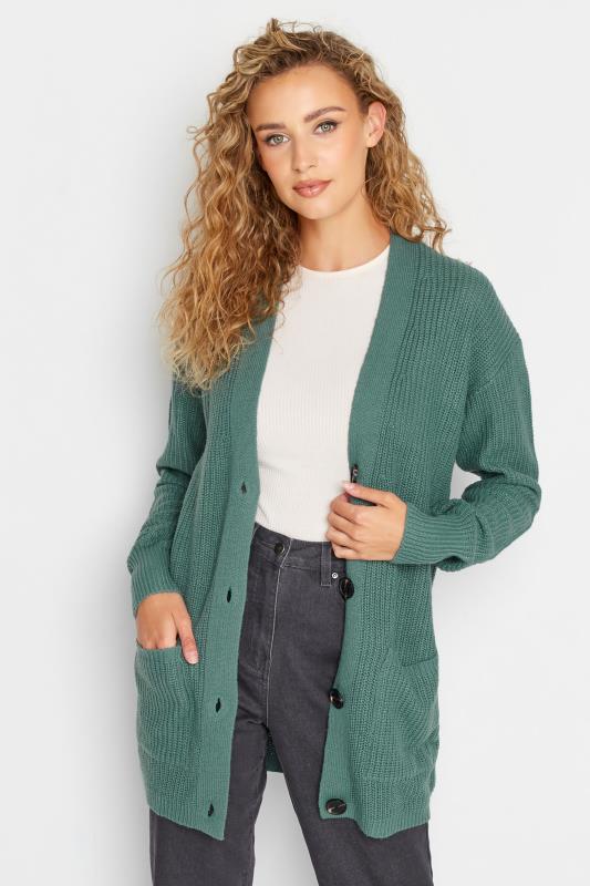 Tall Women's LTS Green Knitted Cardigan | Long Tall Sally 1