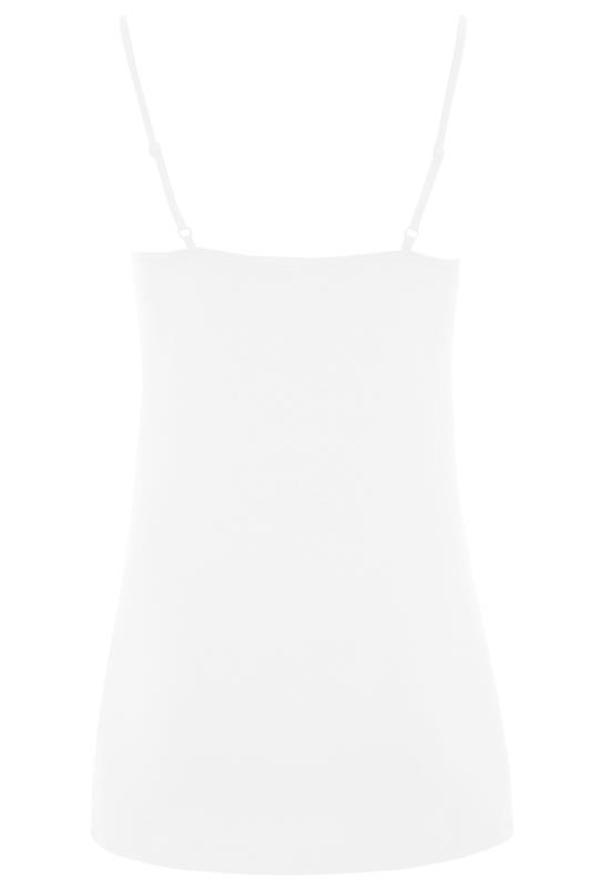 LTS Tall White Cotton Longline Cami Vest Top 5