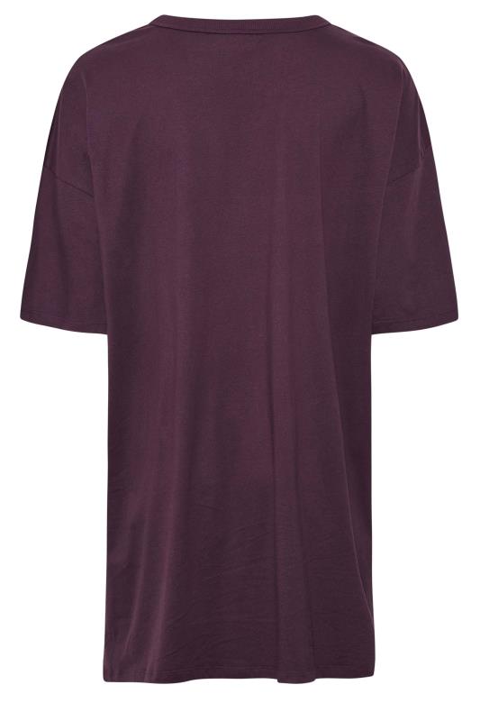 Plus Size Purple 'New York' Slogan Oversized Tunic T-Shirt Dress | Yours Clothing 7