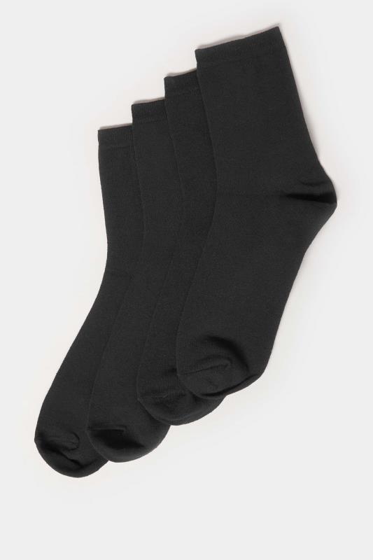 LTS 4 PACK Black Plain Ankle Socks | Long Tall Sally 2