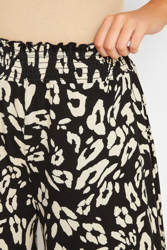 YOURS Plus Size Black Leopard Print Shirred Waist Culottes | Yours Clothing 3