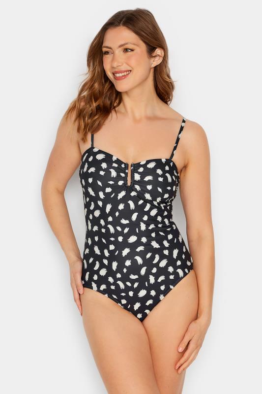  Grande Taille LTS Tall Black Dalmatian Print Swimsuit