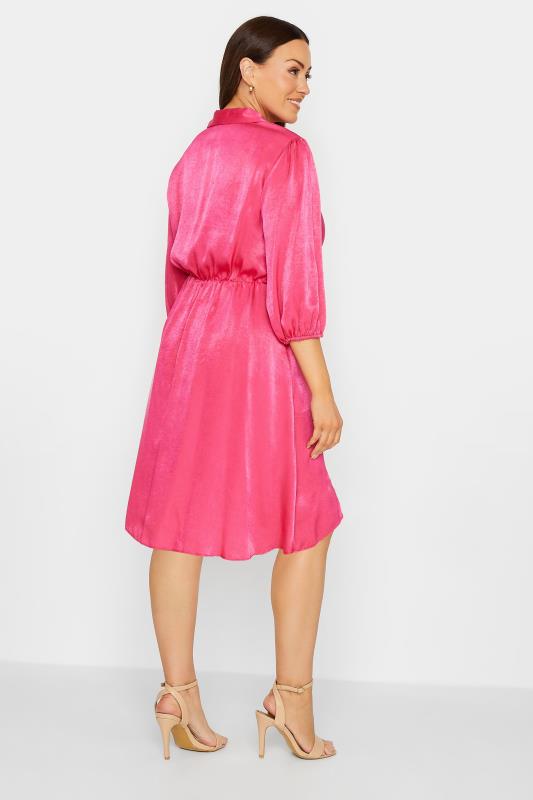 M&Co Pink Satin Wrap Dress | M&Co 4