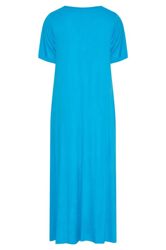 LIMITED COLLECTION Curve Turquoise Blue Pleat Front Maxi Dress 7