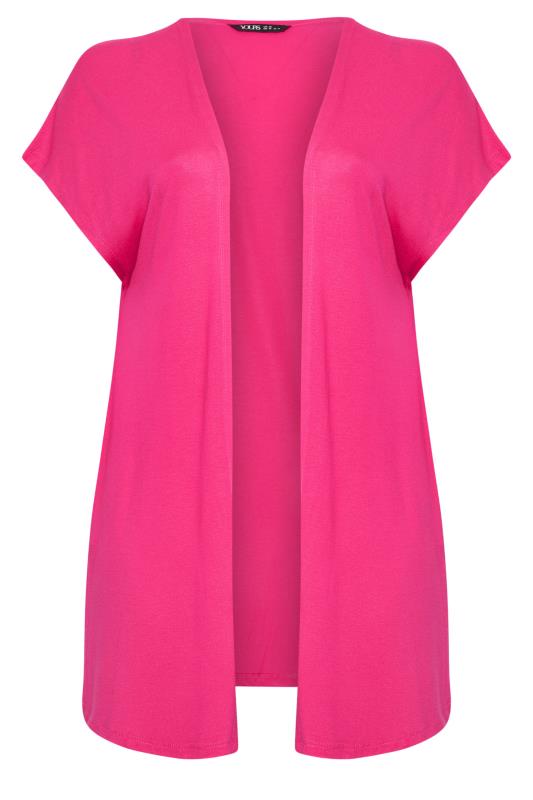 YOURS Plus Size Pink Short Sleeve Cardigan | Yours Clothing 5