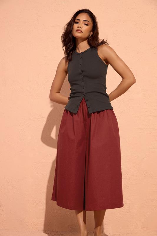  PixieGirl Petite pantalones culotte de popelina roja