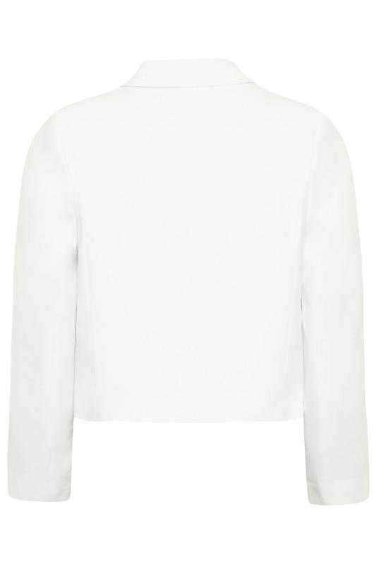 YOURS Plus Size White Cropped Blazer | Yours Clothing 6