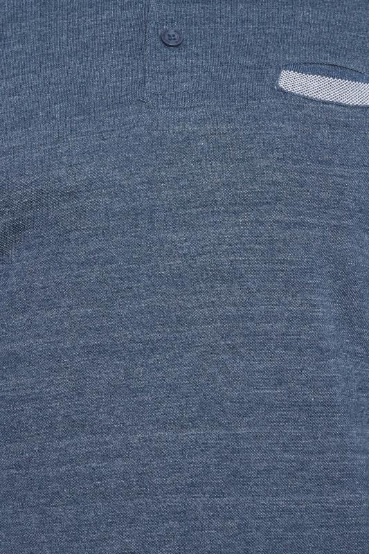 KAM Big & Tall Blue Marl Polo Shirt | BadRhino 2