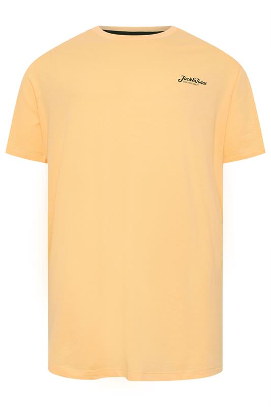 JACK & JONES Big & Tall 5 Pack Blue/Off-White/Yellow/Green/Pink Core T-Shirts | BadRhino 5